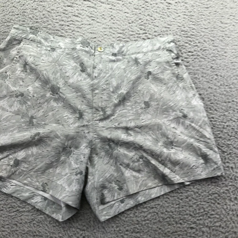 Abercrombie & Fitch Swim Trunks Mens Large Gray Floral Elastic Waist Back Pocket